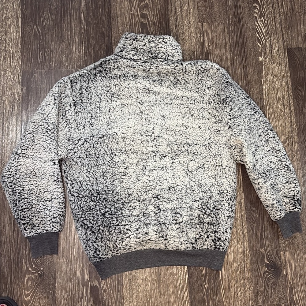 Express One Eleven Gray Sherpa Fleece woman's Sweater size XS - Picture 2 of 5